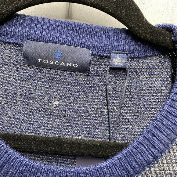 Toscano Blue Wool Crewneck Sweater - Picture 3 of 5